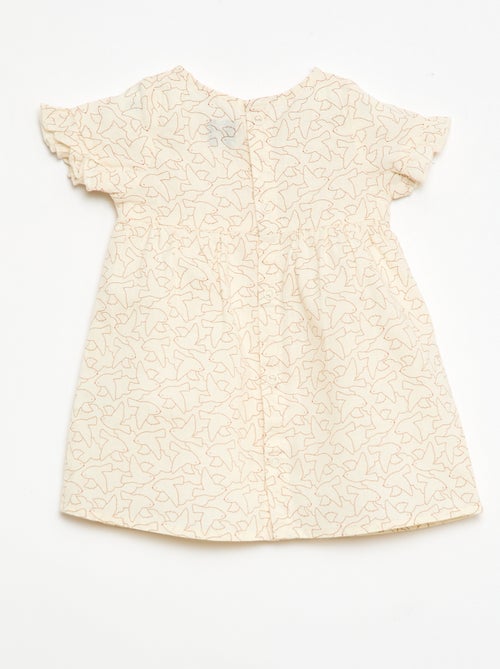 Vestido leve com mangas curtas com folhos - Kiabi