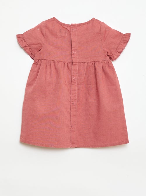 Vestido leve com mangas curtas com folhos - Kiabi