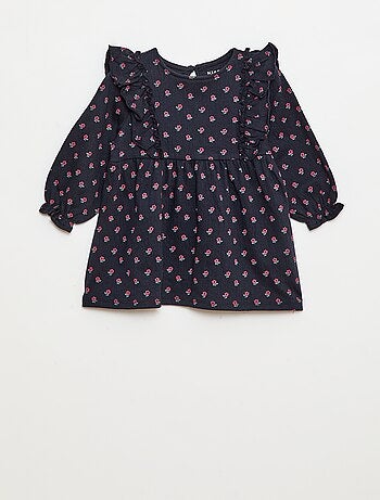 Vestido leve de manga comprida com padrão