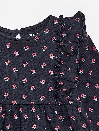 Vestido leve de manga comprida com padrão