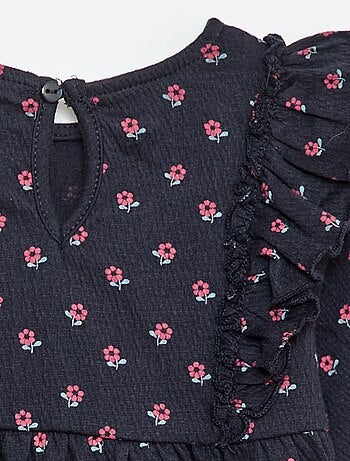 Vestido leve de manga comprida com padrão