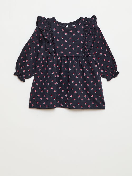 Vestido leve de manga comprida com padrão - Kiabi