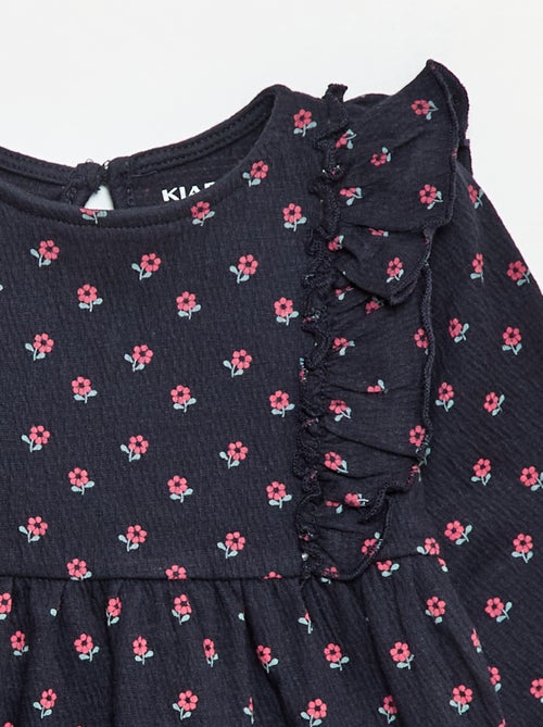 Vestido leve de manga comprida com padrão - Kiabi