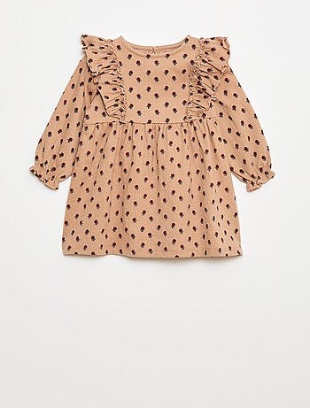 Vestido leve de manga comprida com padrão