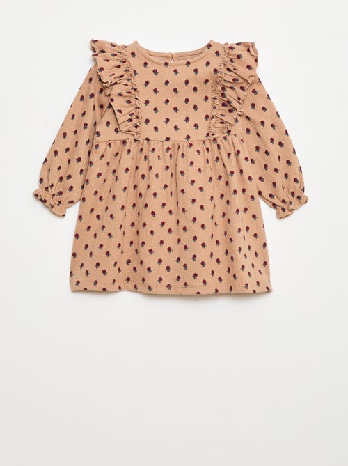 Vestido leve de manga comprida com padrão - Kiabi