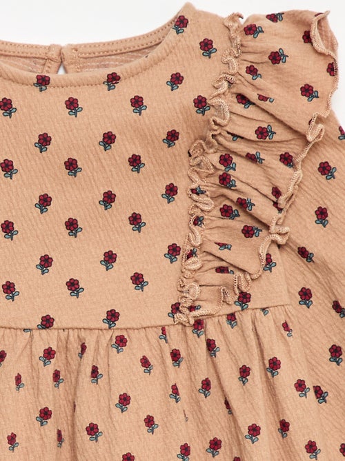 Vestido leve de manga comprida com padrão - Kiabi