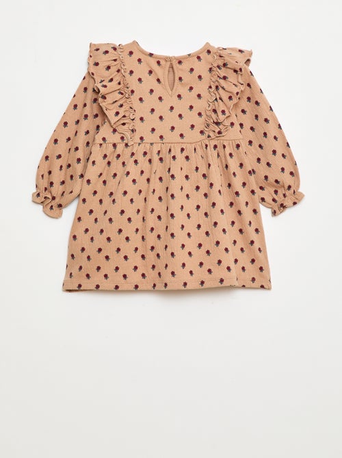 Vestido leve de manga comprida com padrão - Kiabi