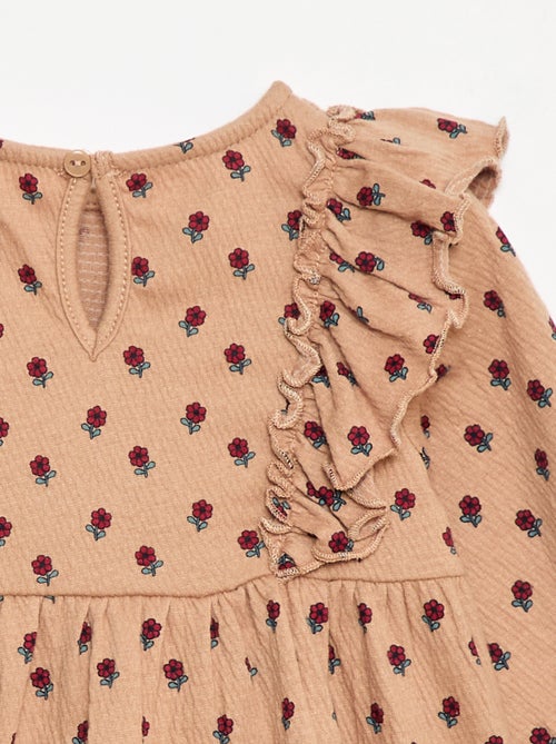 Vestido leve de manga comprida com padrão - Kiabi