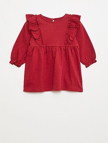 Vestido leve de manga comprida com padrão