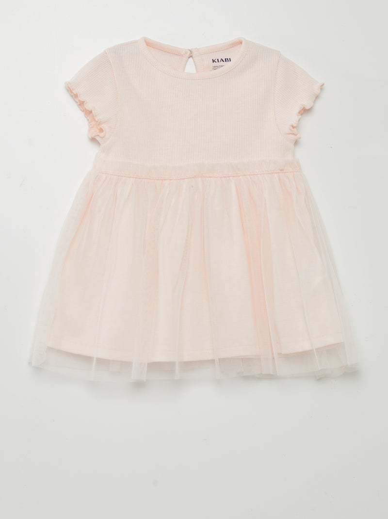 Vestido leve em tule ROSA - Kiabi