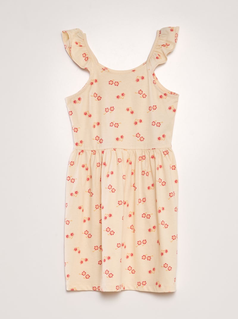 Vestido leve estampado BEGE - Kiabi