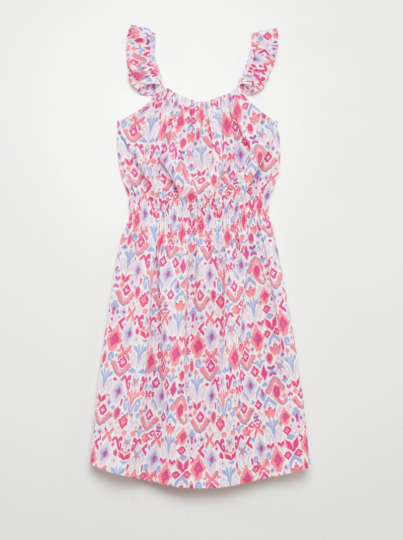 Vestido leve estampado BRANCO - Kiabi