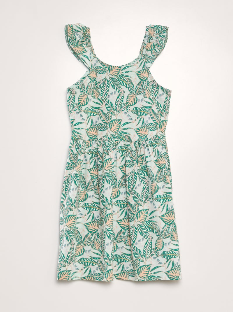 Vestido leve estampado VERDE - Kiabi
