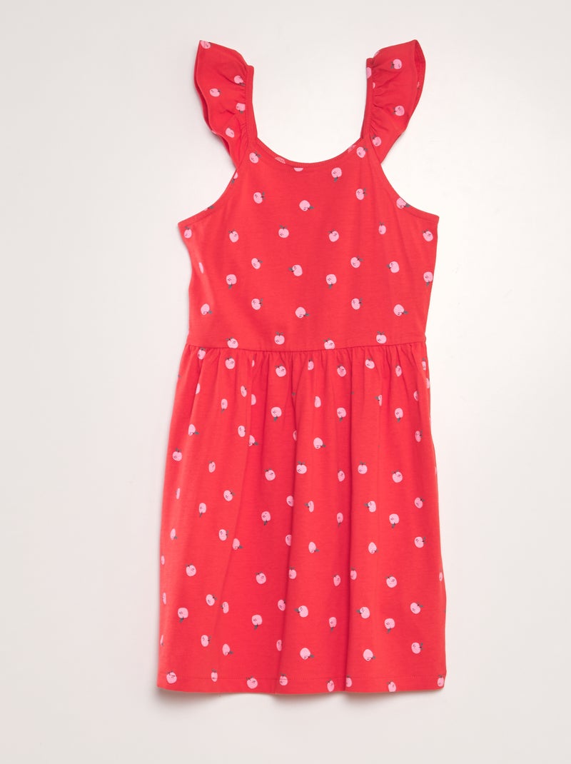 Vestido leve estampado VERMELHO - Kiabi