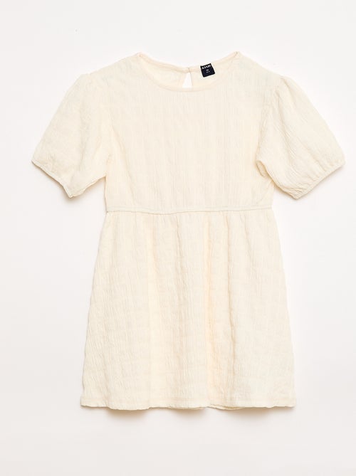 Vestido leve liso de mangas curtas - Kiabi