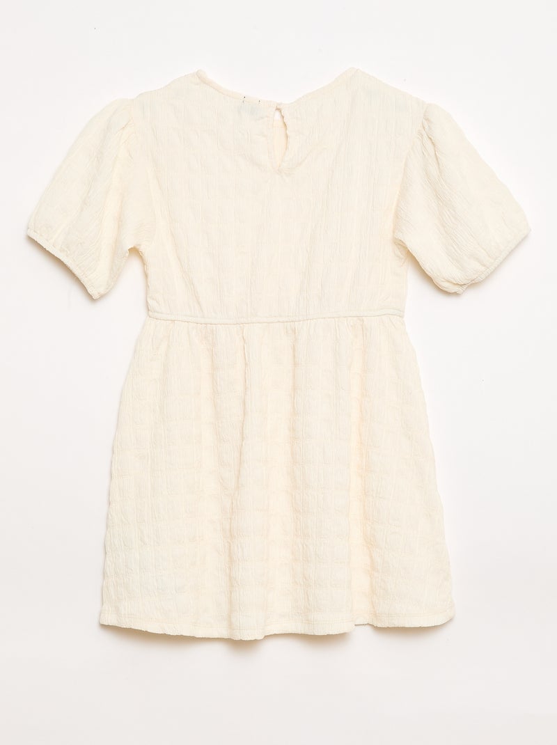 Vestido leve liso de mangas curtas Bege - Kiabi