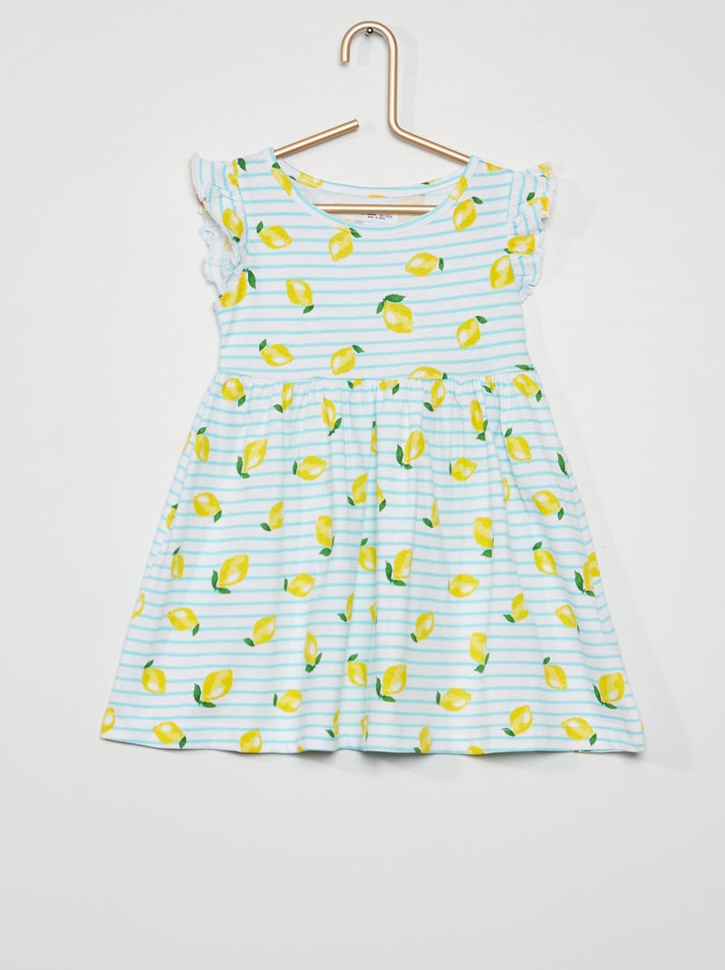 Vestido 'limões' em jersey BEGE - Kiabi