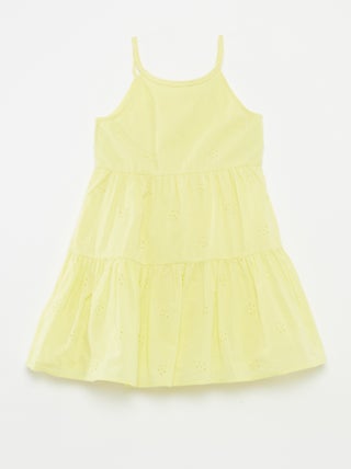 Vestido liso com alças entrançadas