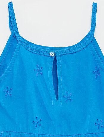 Vestido liso com alças entrançadas