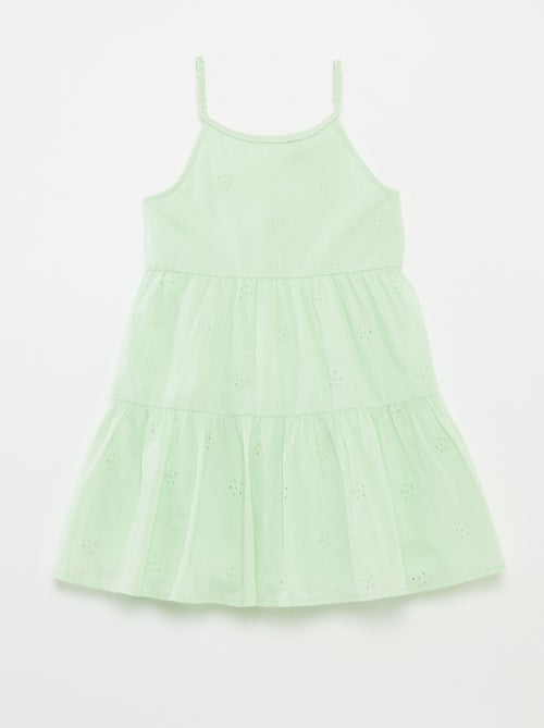 Vestido liso com alças entrançadas - Kiabi