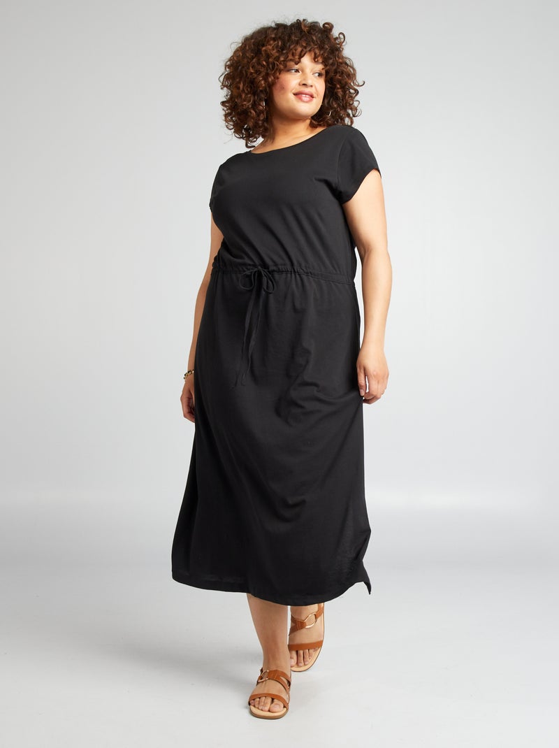 Vestido liso cruzado atrás 'Only Carmakoma' Preto - Kiabi