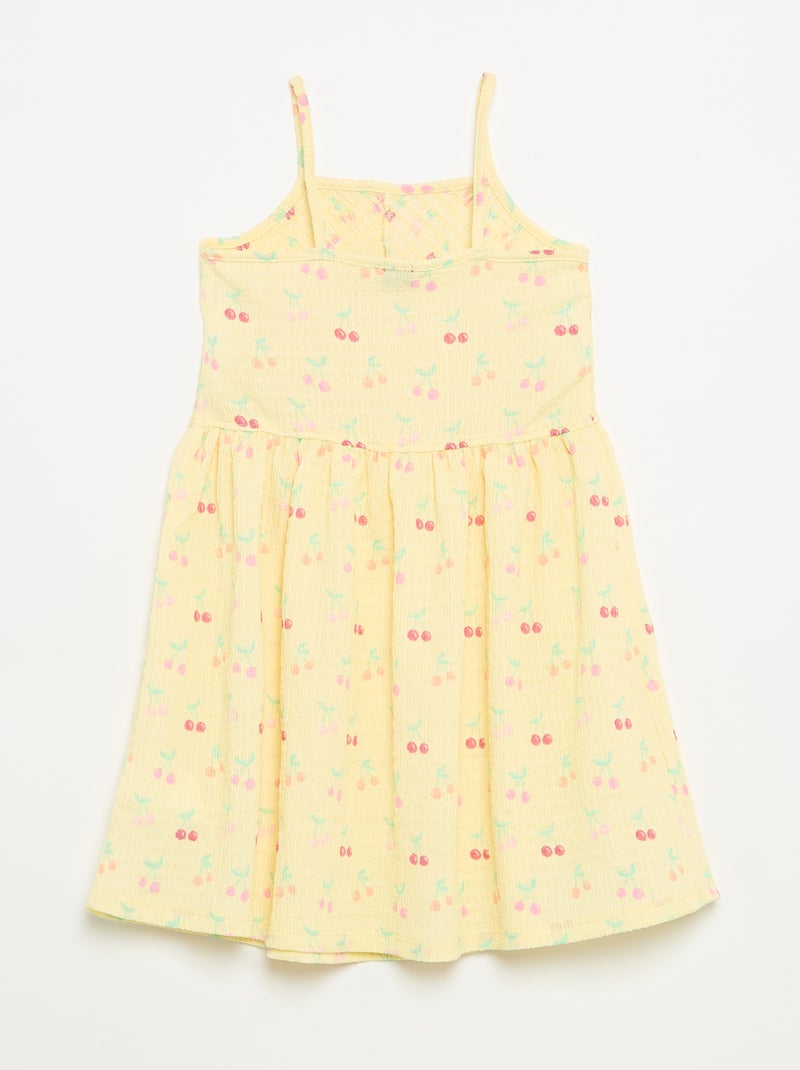 Vestido liso de alças finas Amarelo - Kiabi