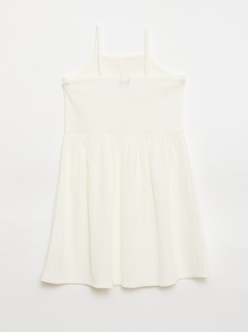 Vestido liso de alças finas Branco - Kiabi