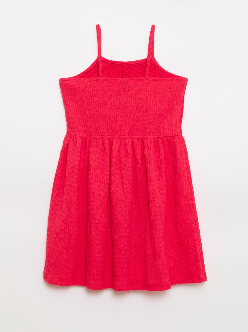 Vestido liso de alças finas Rosa - Kiabi