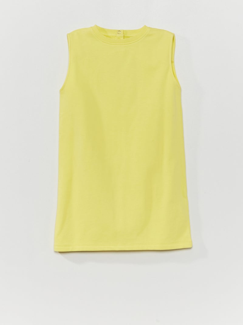 Vestido liso em algodão biológico Amarelo - Kiabi