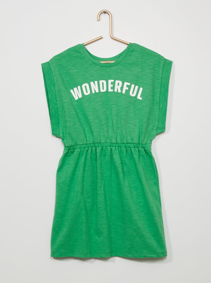 Vestido liso em jersey 'Wonderful' VERDE - Kiabi