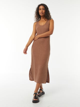 Vestido liso sem manga