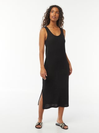 Vestido liso sem manga
