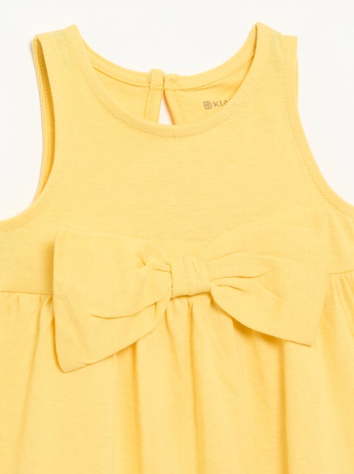 Vestido liso sem mangas com laço decorativo - Kiabi