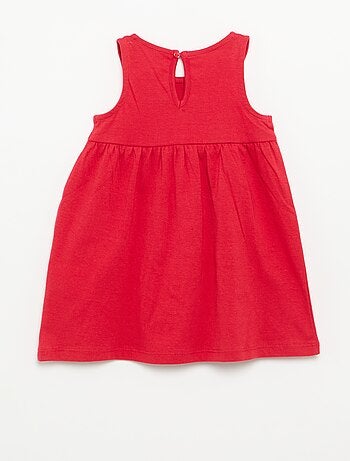 Vestido liso sem mangas com laço decorativo
