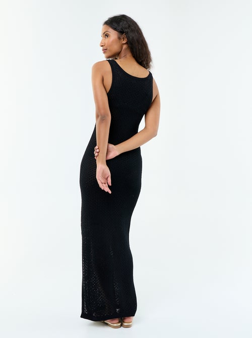 Vestido longo de praia em malha de crochê - Kiabi