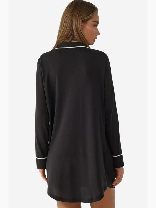 Vestido lounge mini extra soft touch de corte descontraído com colarinho de camisa hiccup - Kiabi Vestido lounge mini extra soft touch de corte descontraído com colarinho de camisa hiccup - Kiabi