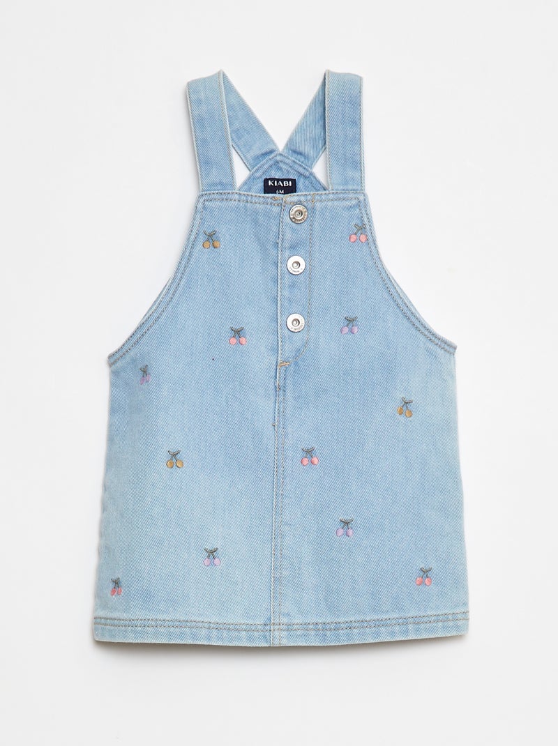 Vestido-macacão com bordados Azul - Kiabi