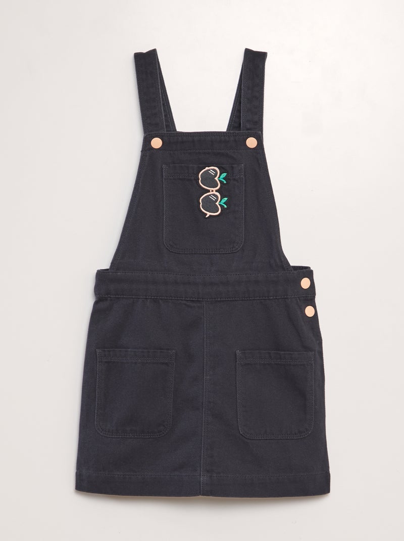 Vestido macacão com estampa PRETO - Kiabi