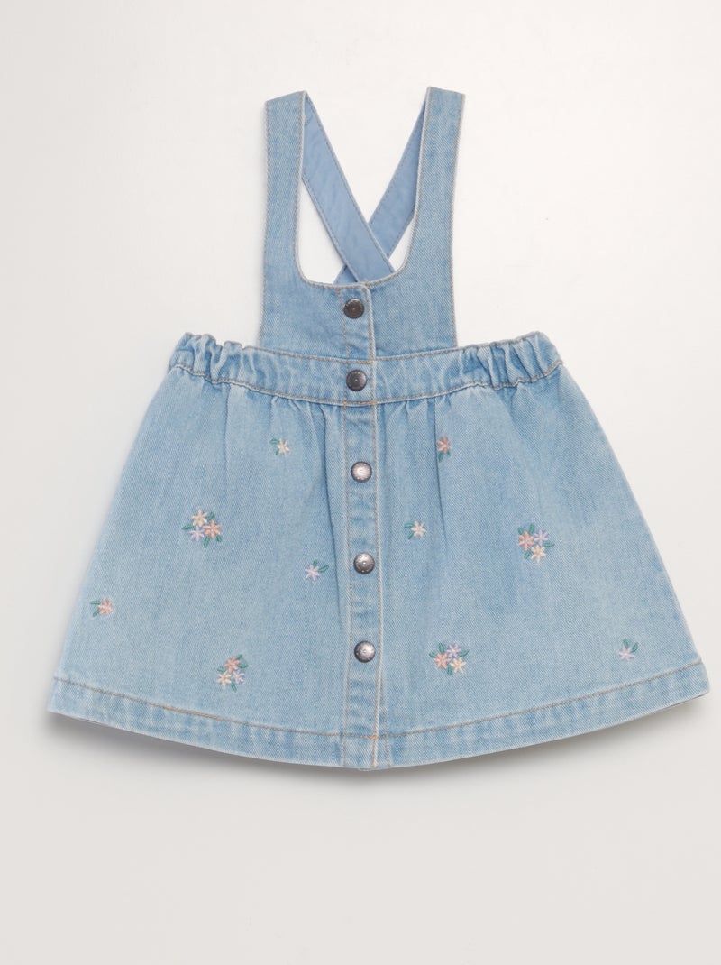 Vestido-macacão de alças de ganga AZUL - Kiabi