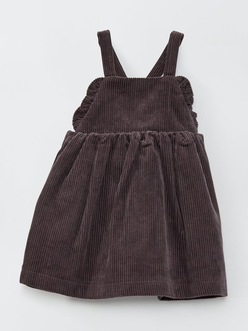 Vestido-macacão de bombazina Cinza Antracite - Kiabi