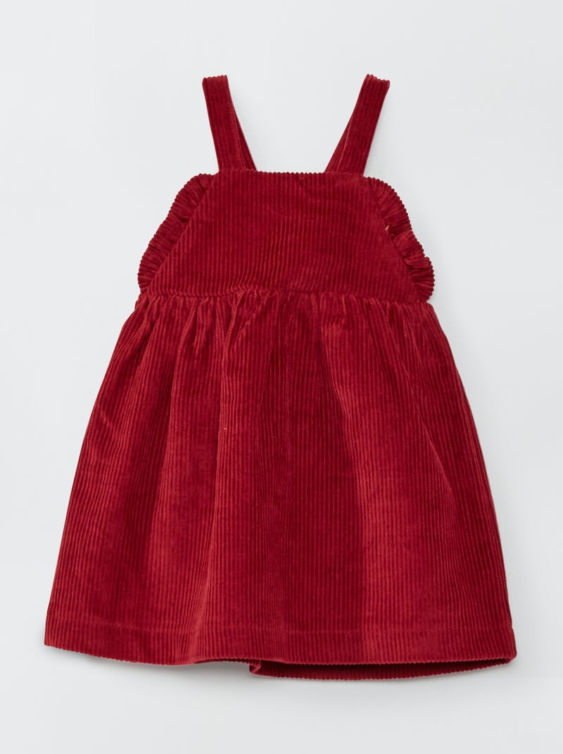 Vestido-macacão de bombazina Vermelho Vinho - Kiabi