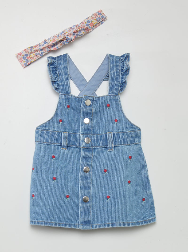 Vestido-macacão de ganga AZUL - Kiabi