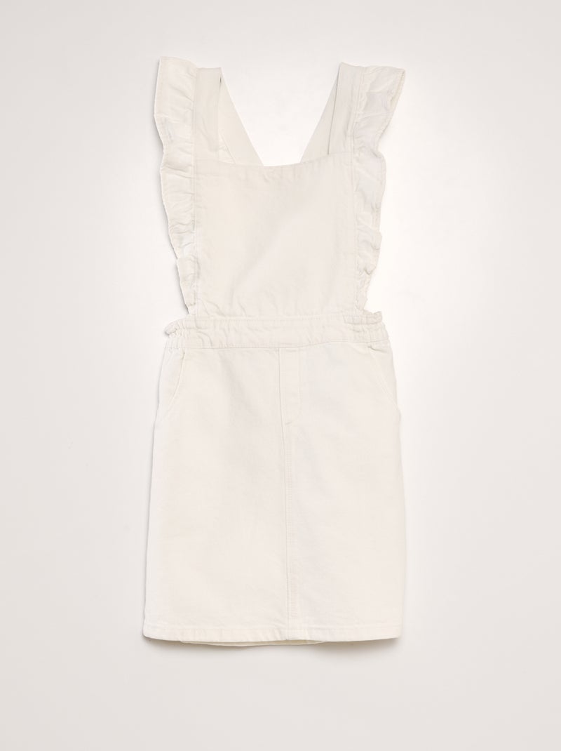Vestido-macacão de ganga BRANCO - Kiabi