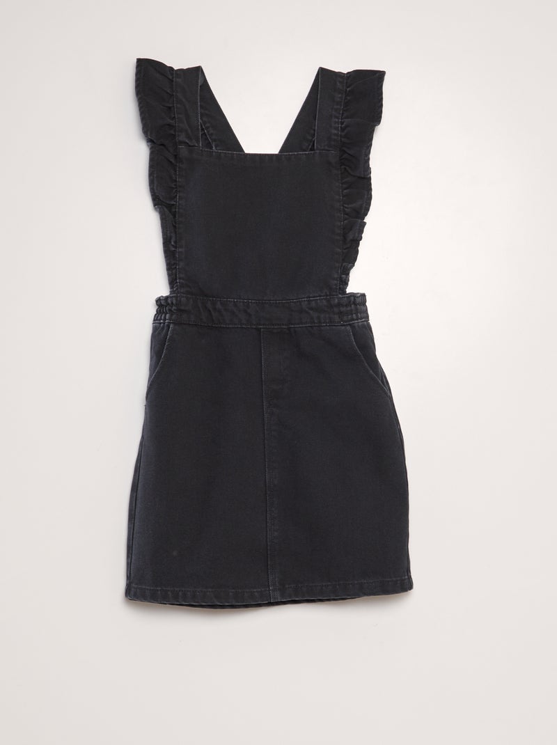 Vestido-macacão de ganga PRETO - Kiabi