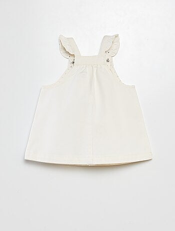 Vestido-macacão de sarja
