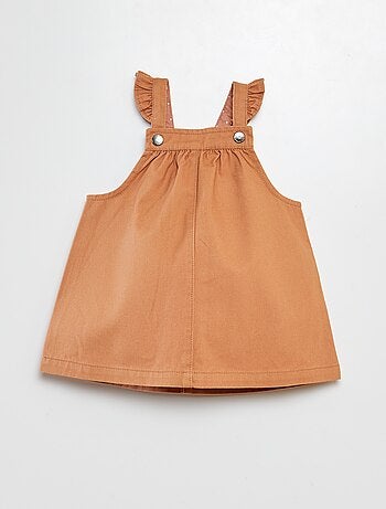 Vestido-macacão de sarja