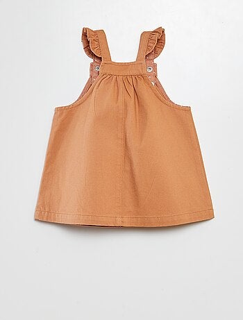 Vestido-macacão de sarja