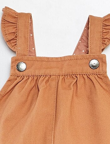 Vestido-macacão de sarja