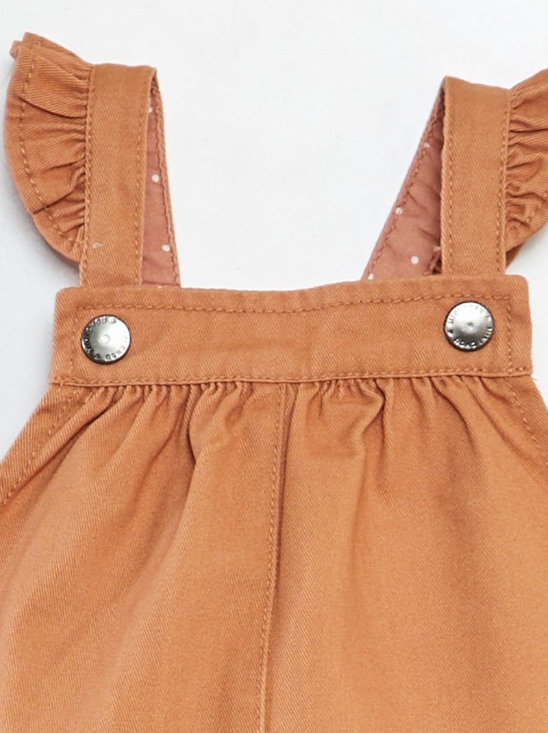 Vestido-macacão de sarja CASTANHO - Kiabi