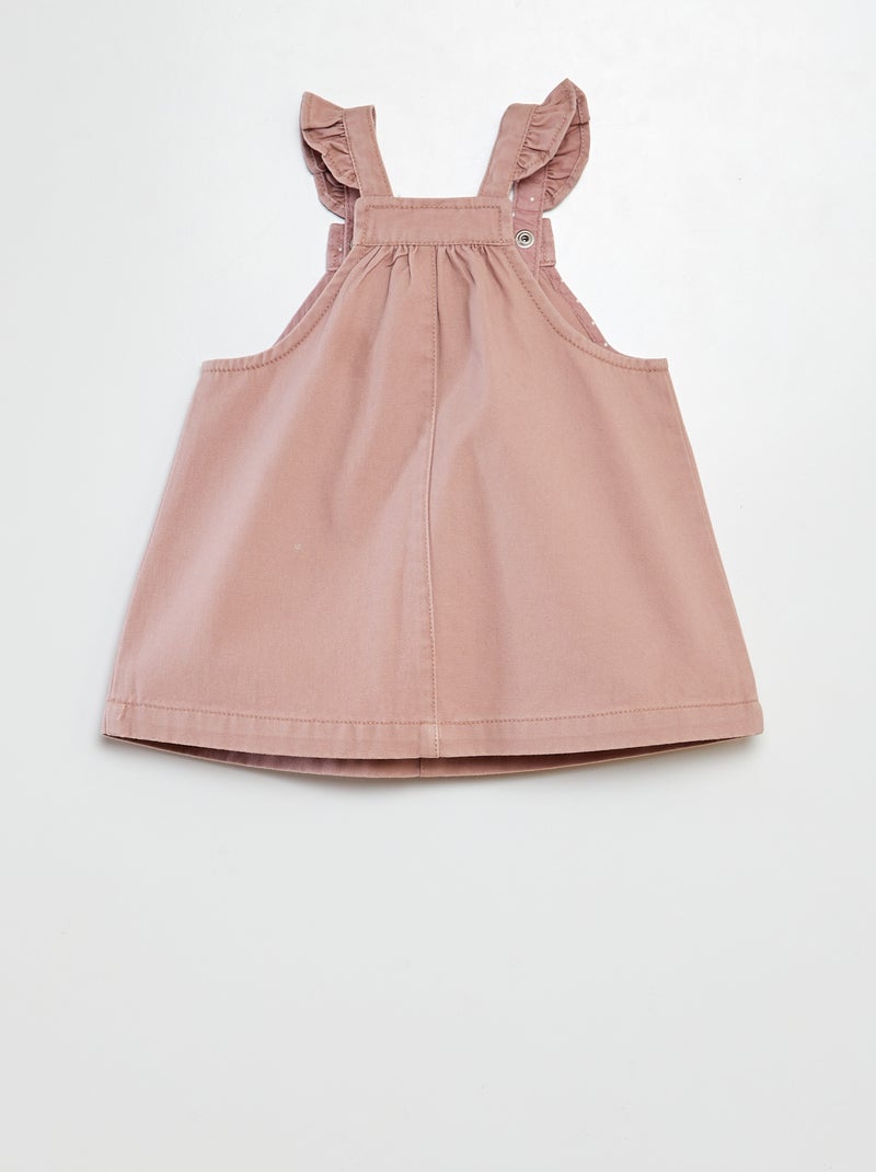 Vestido-macacão de sarja ROSA - Kiabi